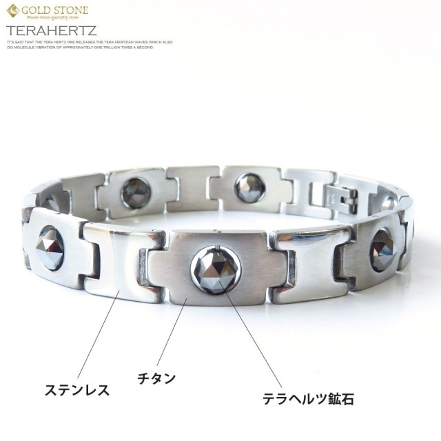 テラヘルツ 鉱石 バングル チタン使用 ステンレス製 全長190mm