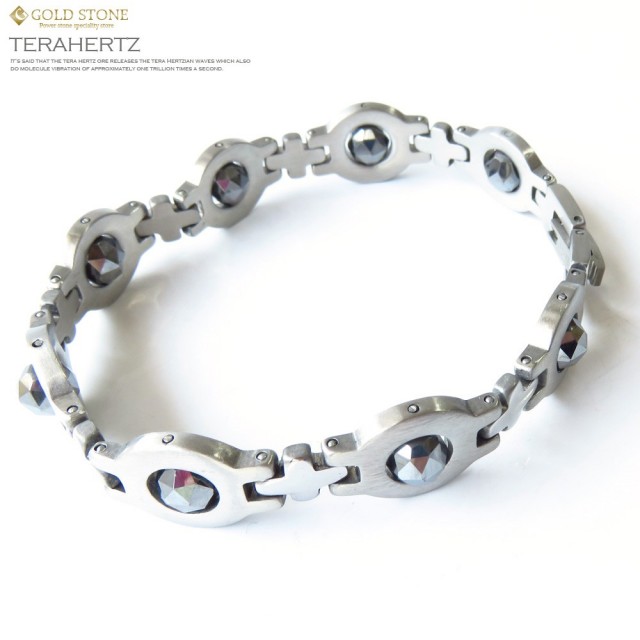 テラヘルツ 鉱石 バングル チタン ステンレス製 全長175mm