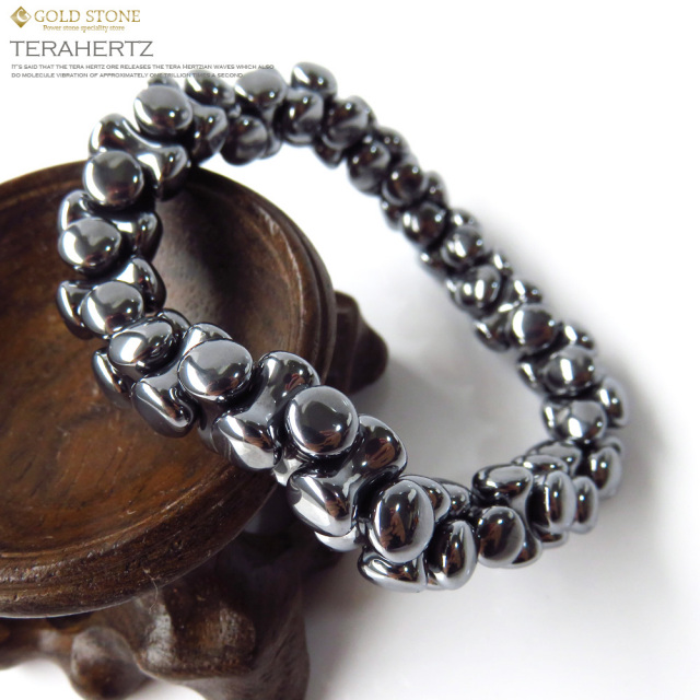 テラヘルツ鉱石 ボーンカット ブレスレット  氷を溶かすパワーストーン