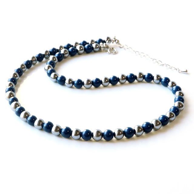 北投石＆テラヘルWチェーントップ付き 楽天市場】テラヘルツ鉱石 北投石 ネックレス ブラック 黒色 6mm 健康