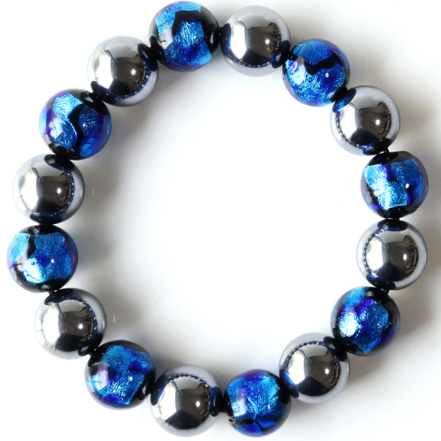 テラヘルツ鉱石 × ホタルガラス ブレスレット12mm パワーストーン