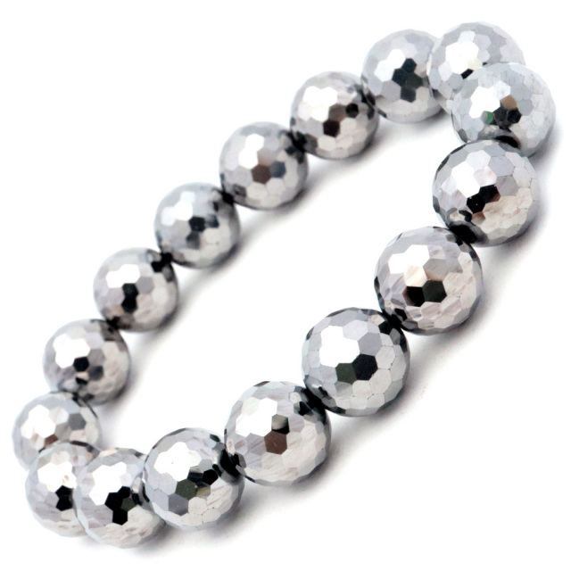 テラヘルツ鉱石 ブレスレット 12mm ミラーカット 128面 健康 パワーストーン 天然石 テラヘルツ Terahertz テラヘルツ波
