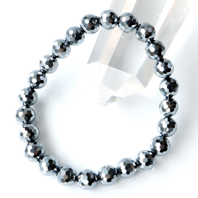 テラヘルツ鉱石 ブレスレット 8mm 高純度 ミラーカット パワーストーン