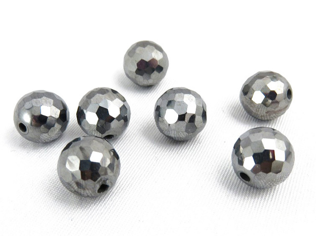ミラーボールのような輝き！ミラーカット！高純度テラヘルツ鉱石ビーズ粒売り8mm1粒 パワーストーン