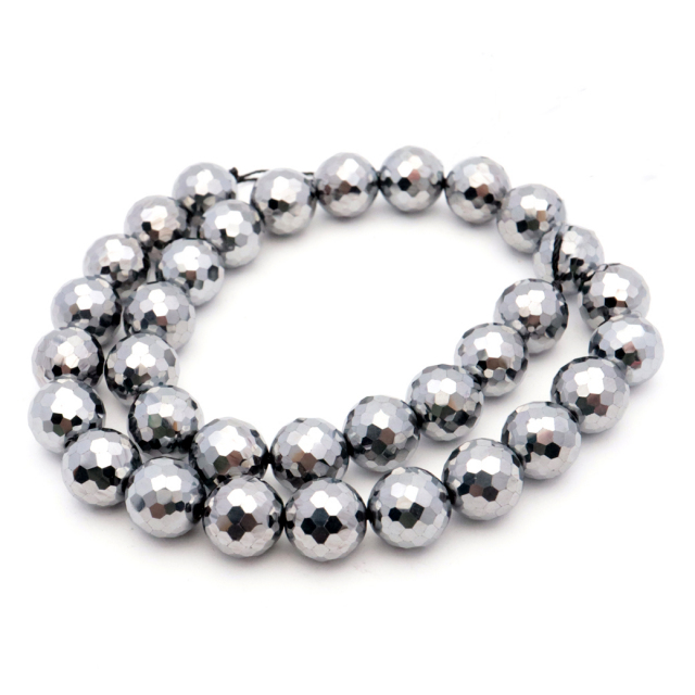 テラヘルツ鉱石 一連 ビーズ 12mm 1本 約40cm前後 ミラーカット 128面 健康 パワーストーン 天然石 テラヘルツ Terahertz