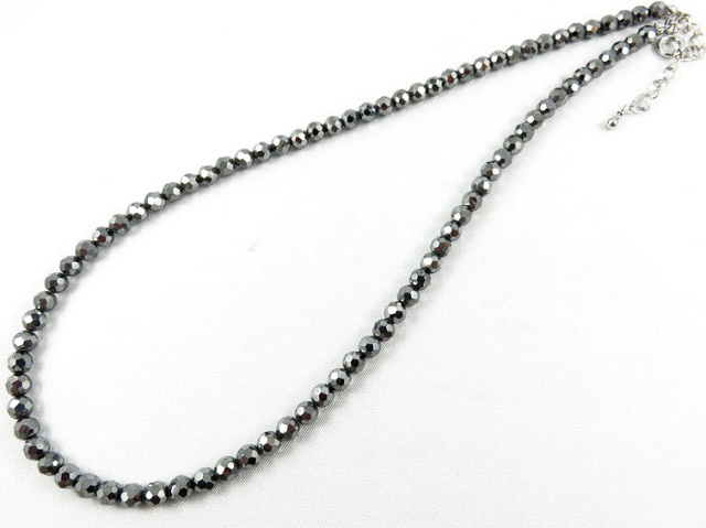 テラヘルツ鉱石 ミラーカット ネックレス メンズ レディース 4mm 長さ
