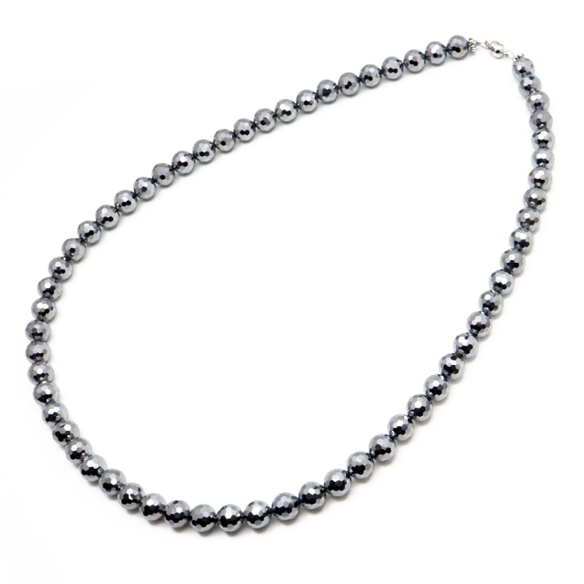 テラヘルツ鉱石 ネックレス メンズ レディース ミラーカット 8mm 高純度 40-60cm マグネット 変更可能
