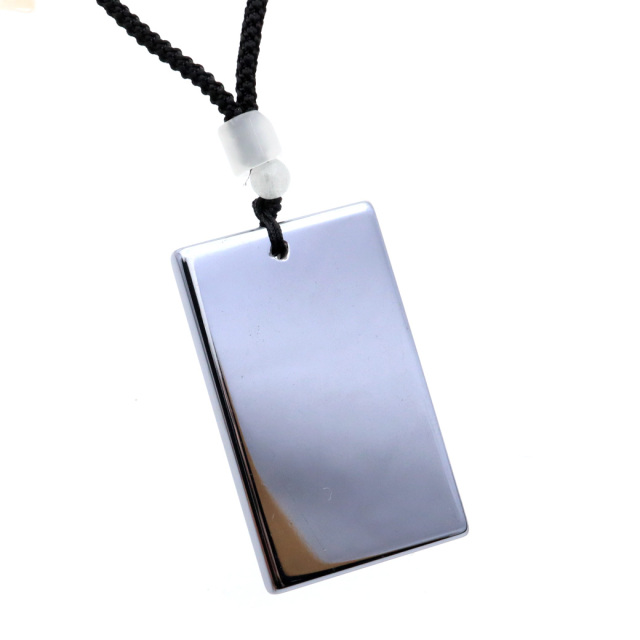 テラヘルツ鉱石 本物 ペンダント スクエア ネックレス かっこいい 鏡面仕上げ 紐 アジャスター おしゃれ 効果 健康 男性 女性