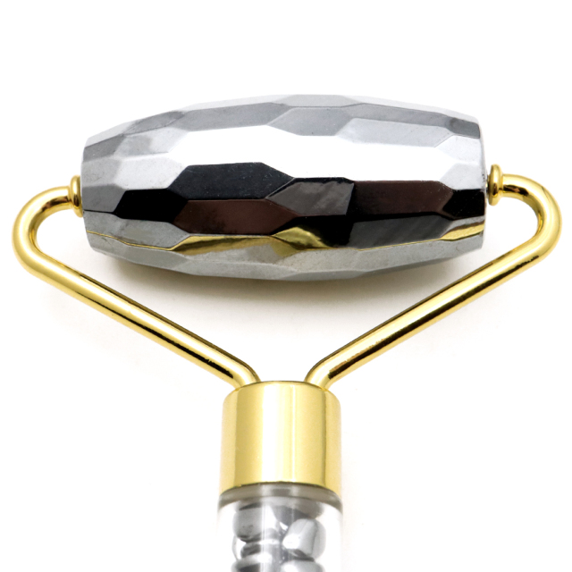 テラヘルツ鉱石 フェイスローラー さざれ入り 美顔 フェイスマッサージ フェイシャルローラー 健康 美容 送料無料