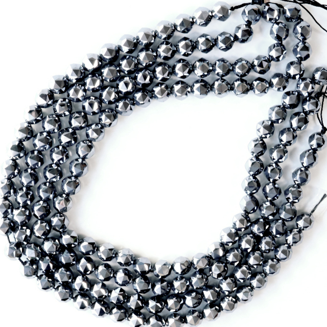 テラヘルツ鉱石 スターカット10mm ビーズ一連 長さ約40cm