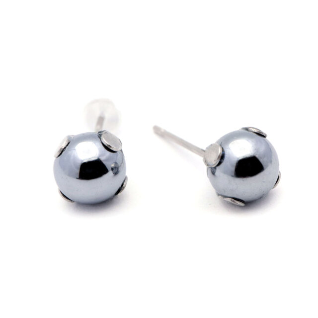 テラヘルツ鉱石 ピアス レディース メンズ スタッドピアス 6mm テラヘルツ波 健康 おしゃれ かわいい 金属アレルギー 両耳用