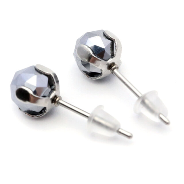 テラヘルツ鉱石 ピアス レディース メンズ スタッドピアス 6mm スターカット 100面 健康 おしゃれ かわいい 金属アレルギー