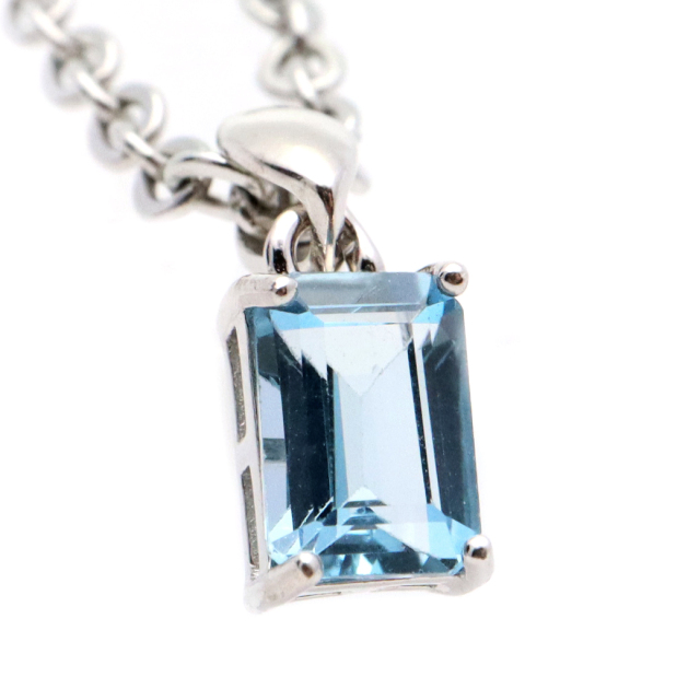 ロンドンブルー トパーズ ネックレス AAA  スクエア ファセットカット SILVER925 宝石質 天然石 11月 誕生石