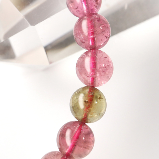 トルマリン マルチカラー AAA ブレスレット 7.5mm 高品質 透明感