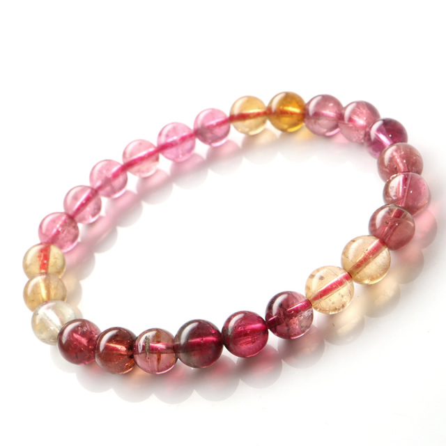 トルマリン マルチカラー AAA ブレスレット 高品質 透明感あり パワーストーン 1点物