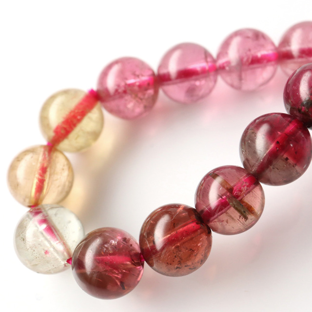 トルマリン マルチカラー AAA ブレスレット 高品質 透明感あり パワーストーン 1点物