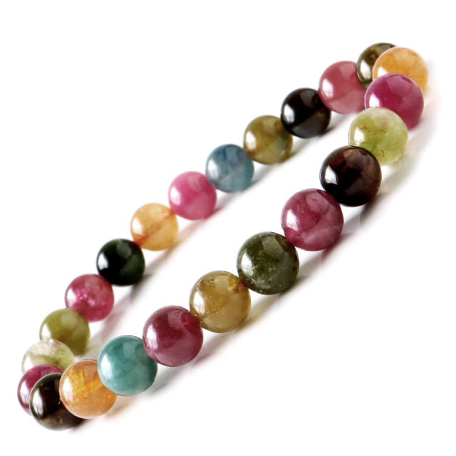 絶品 キャンディカラートルマリン トルマリンブレスレット すり寄り  