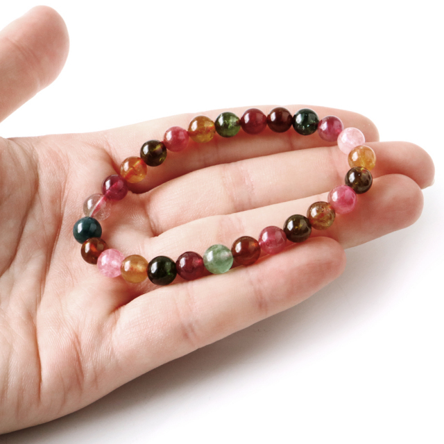 キャンディカラー トルマリン ブレスレット 7mm 高品質 透明感あり パワーストーン 1点物
