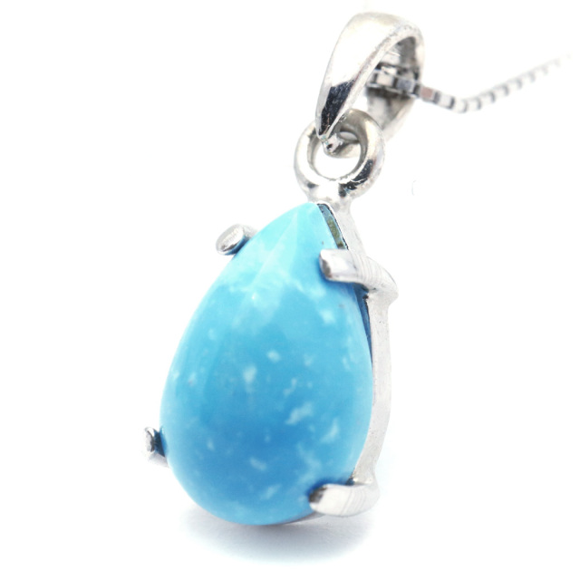 ターコイズ ペンダントトップ しずく ドロップ 雫 スリーピングビューティー 12月 誕生石 天然石 パワーストーン SLIVER925