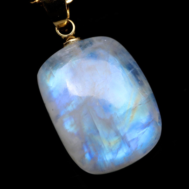 ムーンストーン ネックレス しずく ドロップ 6月 誕生石 天然石 レインボー ムーンストーン ペンダント 長石 moonstone