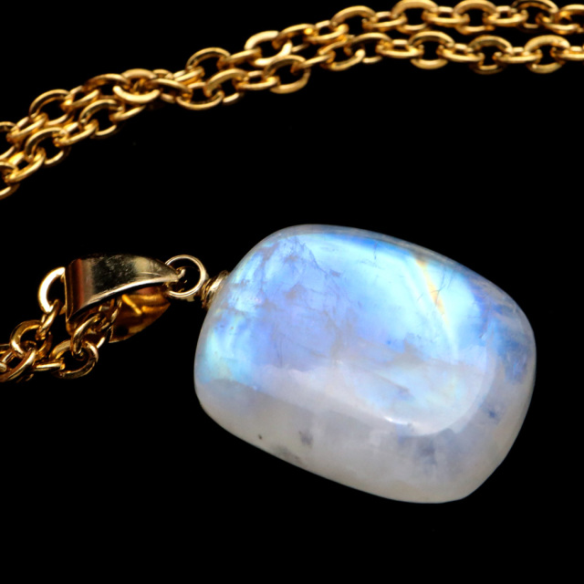 ムーンストーン ネックレス しずく ドロップ 6月 誕生石 天然石 レインボー ムーンストーン ペンダント 長石 moonstone