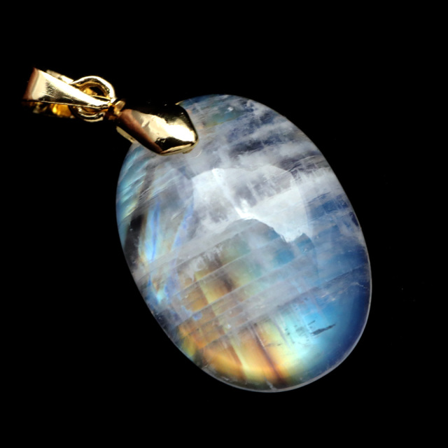 ムーンストーン ネックレス しずく ドロップ 6月 誕生石 天然石 レインボー ムーンストーン ペンダント 長石 moonstone