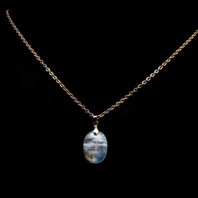 ムーンストーン ネックレス しずく ドロップ 6月 誕生石 天然石 レインボー ムーンストーン ペンダント 長石 moonstone