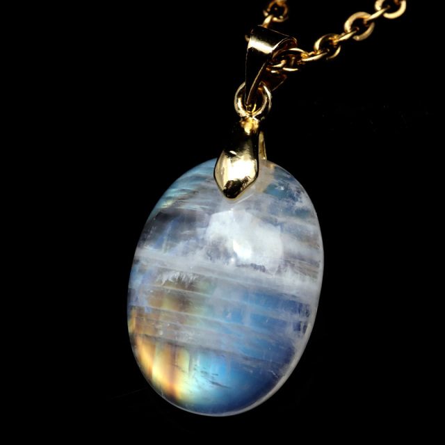 ムーンストーン ネックレス しずく ドロップ 6月 誕生石 天然石 レインボー ムーンストーン ペンダント 長石 moonstone