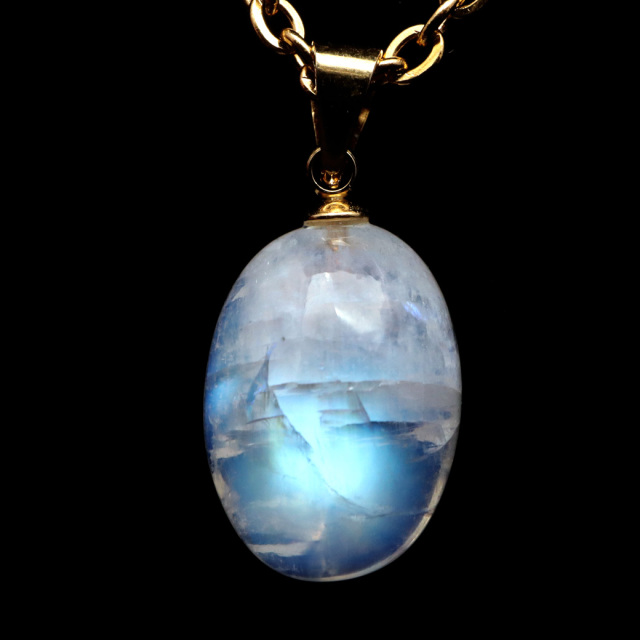 ムーンストーン ネックレス しずく ドロップ 6月 誕生石 天然石 レインボー ムーンストーン ペンダント 長石 moonstone