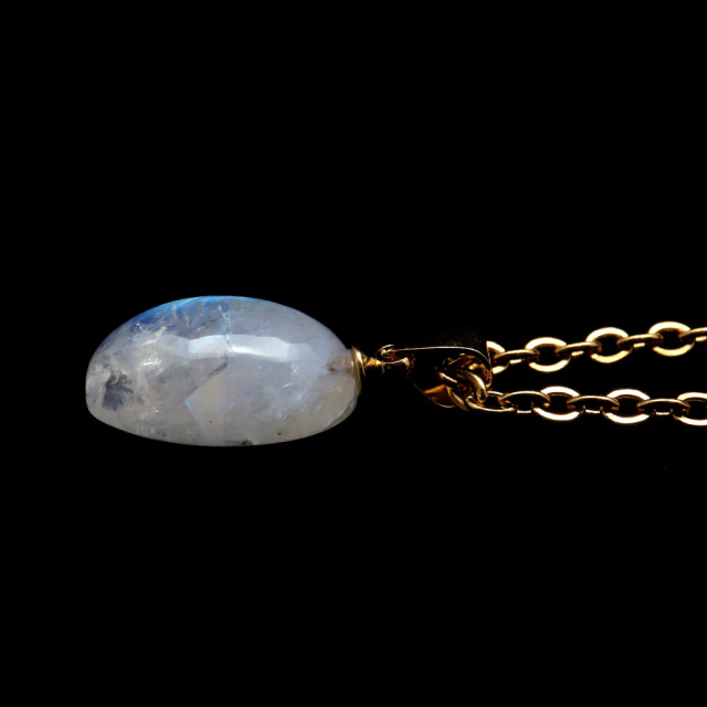 ムーンストーン ネックレス しずく ドロップ 6月 誕生石 天然石 レインボー ムーンストーン ペンダント 長石 moonstone
