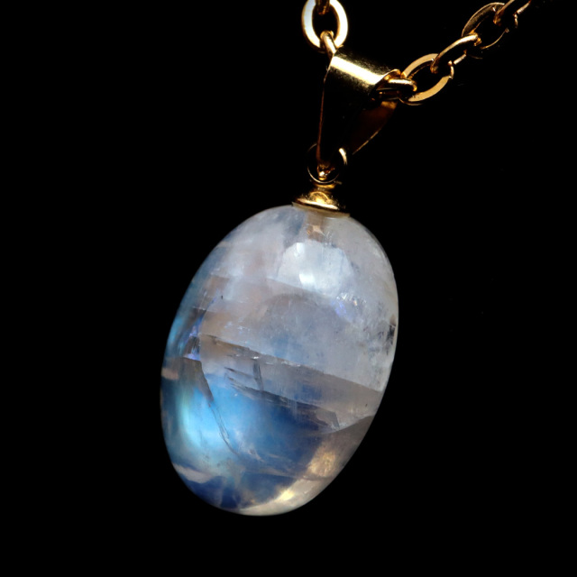 ムーンストーン ネックレス しずく ドロップ 6月 誕生石 天然石 レインボー ムーンストーン ペンダント 長石 moonstone