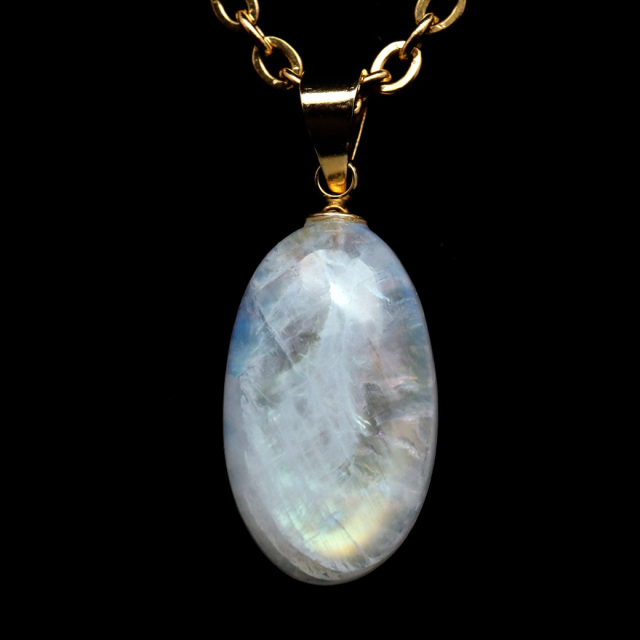ムーンストーン ネックレス しずく ドロップ 6月 誕生石 天然石 レインボー ムーンストーン ペンダント 長石 moonstone