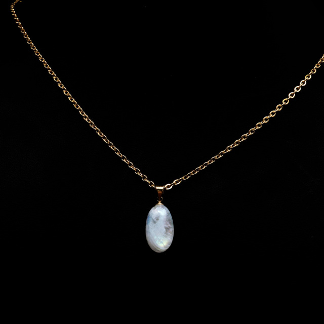 ムーンストーン ネックレス しずく ドロップ 6月 誕生石 天然石 レインボー ムーンストーン ペンダント 長石 moonstone