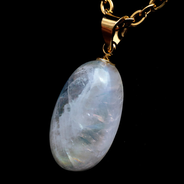 ムーンストーン ネックレス しずく ドロップ 6月 誕生石 天然石 レインボー ムーンストーン ペンダント 長石 moonstone