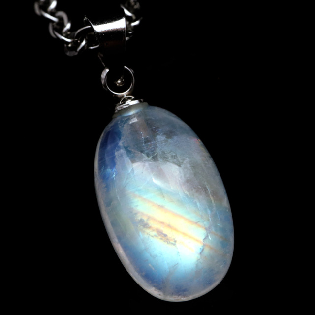 ムーンストーン ネックレス しずく ドロップ 6月 誕生石 天然石 レインボー ムーンストーン ペンダント 長石 moonstone