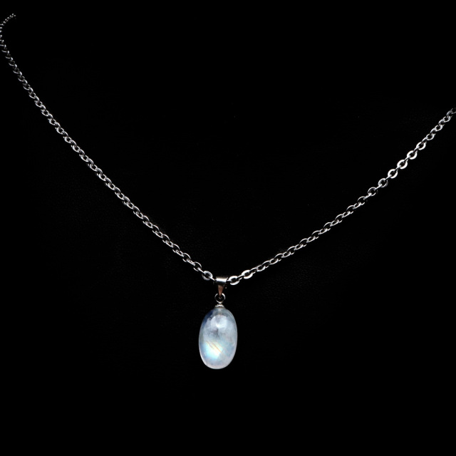 ムーンストーン ネックレス しずく ドロップ 6月 誕生石 天然石 レインボー ムーンストーン ペンダント 長石 moonstone