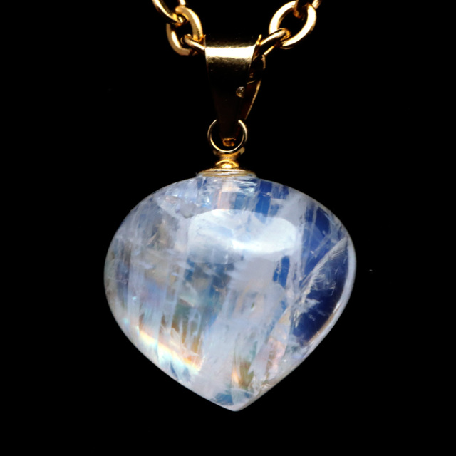 ムーンストーン ネックレス しずく ドロップ 6月 誕生石 天然石 レインボー ムーンストーン ペンダント 長石 moonstone