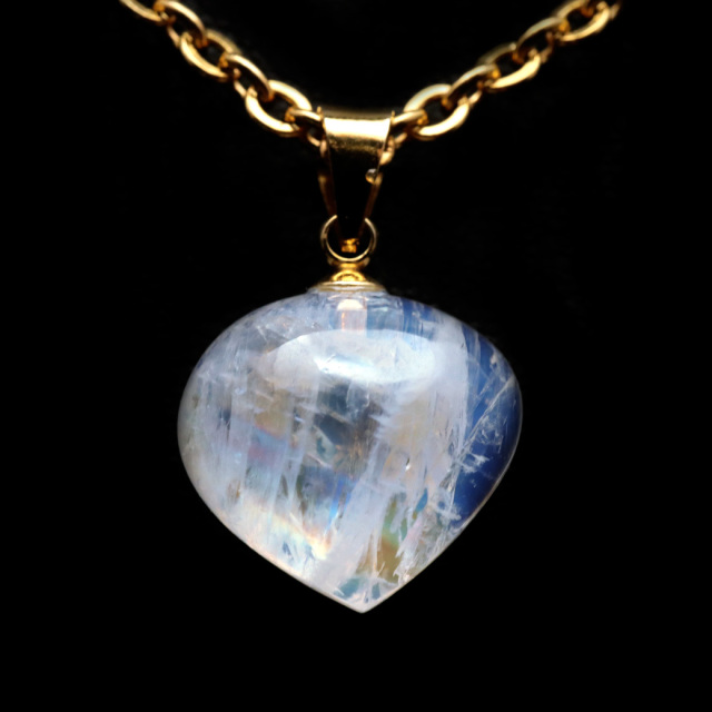 ムーンストーン ネックレス しずく ドロップ 6月 誕生石 天然石 レインボー ムーンストーン ペンダント 長石 moonstone