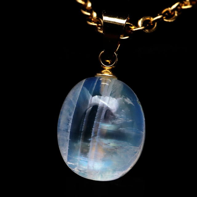 ムーンストーン ネックレス 6月 誕生石 天然石 レインボー ムーンストーン ペンダント 長石 moonstone 母の日 ギフト