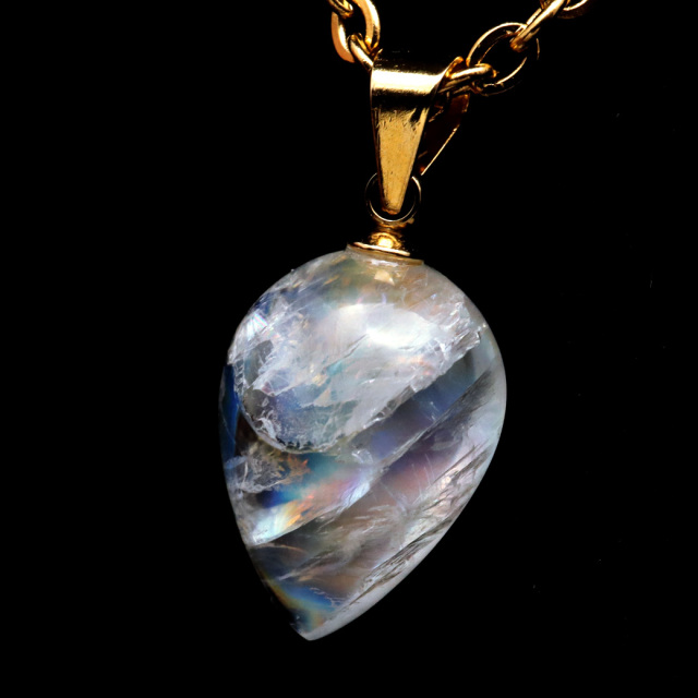 ムーンストーン ネックレス 6月 誕生石 天然石 レインボー ムーンストーン ペンダント 長石 moonstone 母の日 ギフト