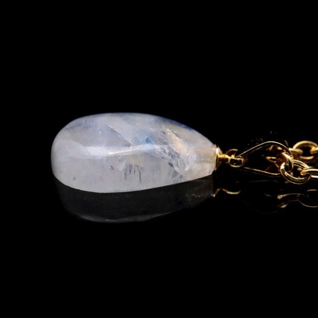ムーンストーン ネックレス しずく ドロップ 6月 誕生石 天然石 レインボー ムーンストーン ペンダント 長石 moonstone