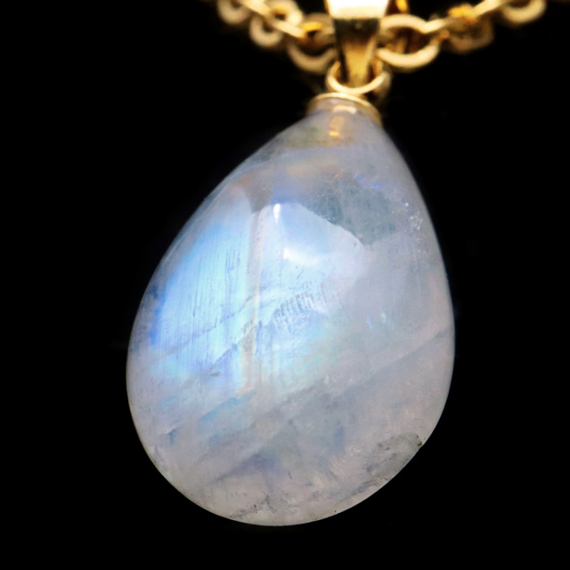 ムーンストーン ネックレス しずく ドロップ 6月 誕生石 天然石 レインボー ムーンストーン ペンダント 長石 moonstone
