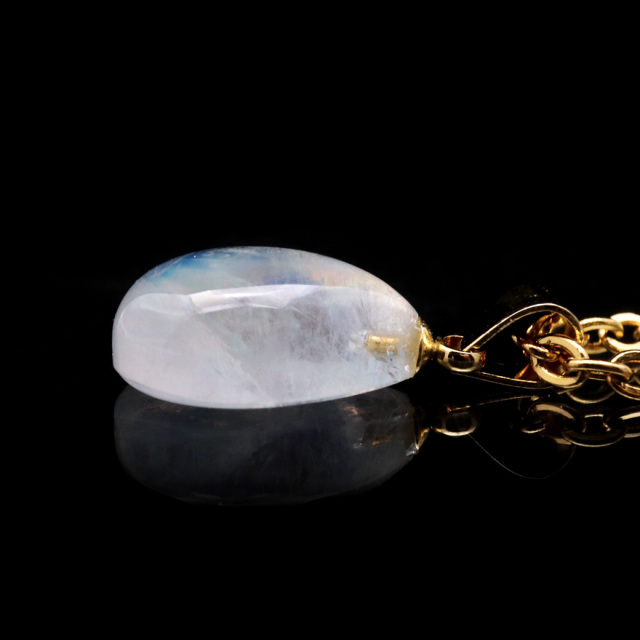 ムーンストーン ネックレス しずく ドロップ 6月 誕生石 天然石 レインボー ムーンストーン ペンダント 長石 moonstone