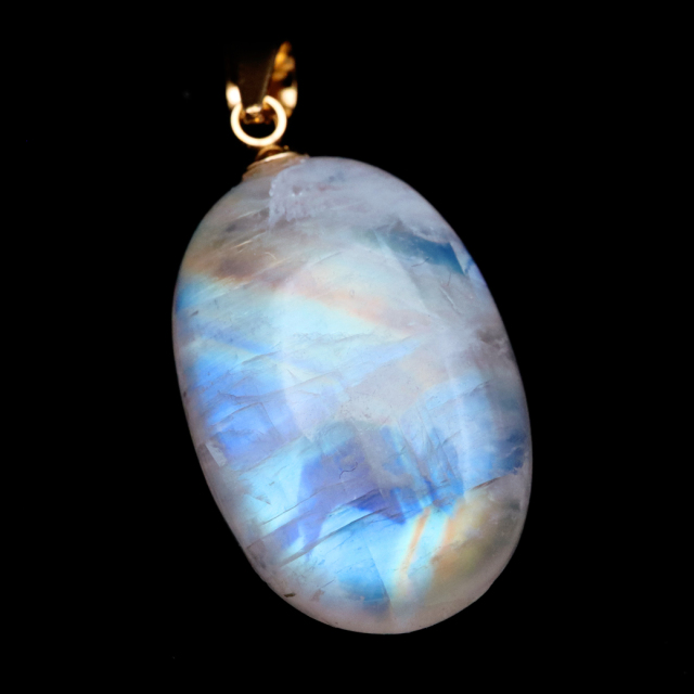 ムーンストーン ネックレス 6月 誕生石 天然石 レインボー ムーンストーン ペンダント 長石 moonstone