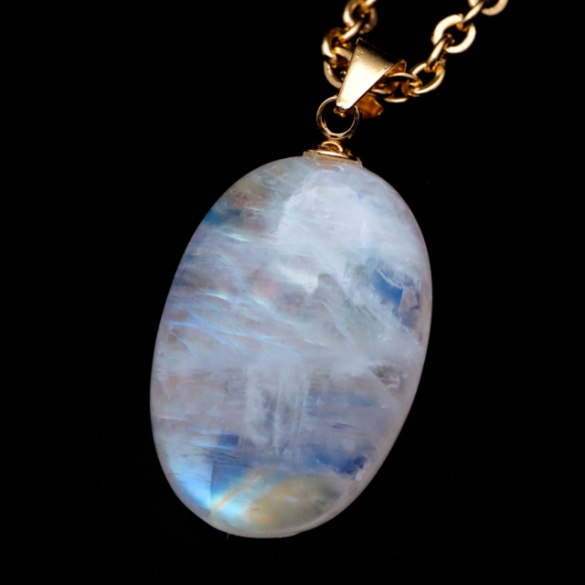 ムーンストーン ネックレス 6月 誕生石 天然石 レインボー ムーンストーン ペンダント 長石 moonstone