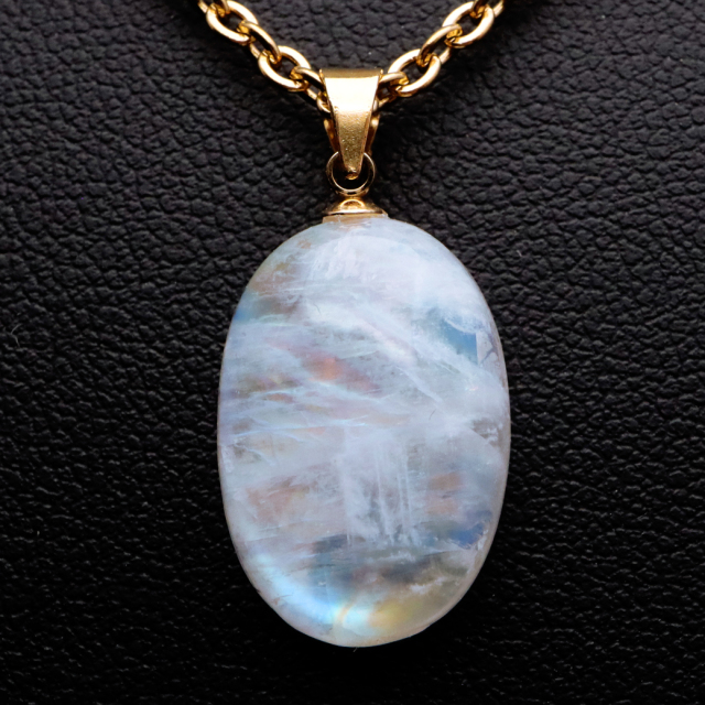 ムーンストーン ネックレス 6月 誕生石 天然石 レインボー ムーンストーン ペンダント 長石 moonstone