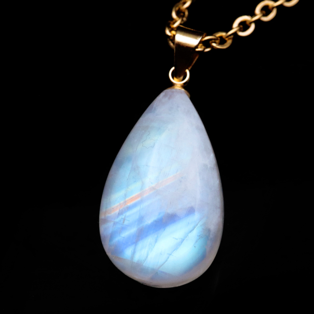 ムーンストーン ネックレス 6月 誕生石 天然石 レインボー ムーンストーン ペンダント 長石 moonstone