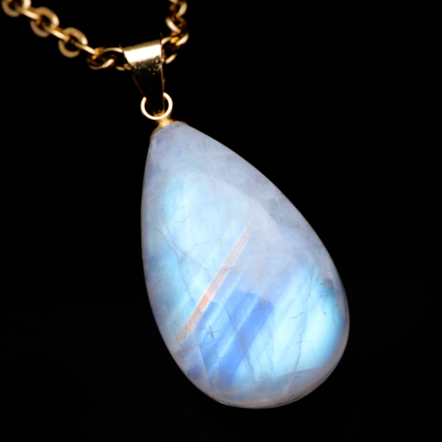 ムーンストーン ネックレス 6月 誕生石 天然石 レインボー ムーンストーン ペンダント 長石 moonstone