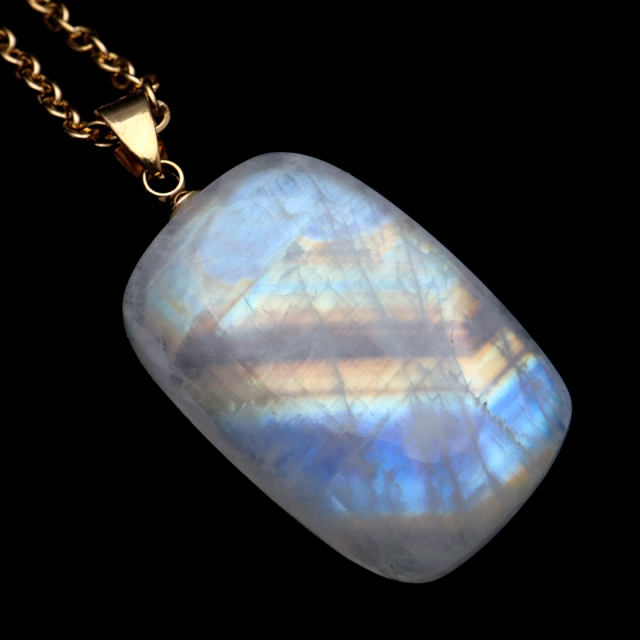 ムーンストーン ネックレス 6月 誕生石 天然石 レインボー ムーンストーン ペンダント 長石 moonstone 1点物