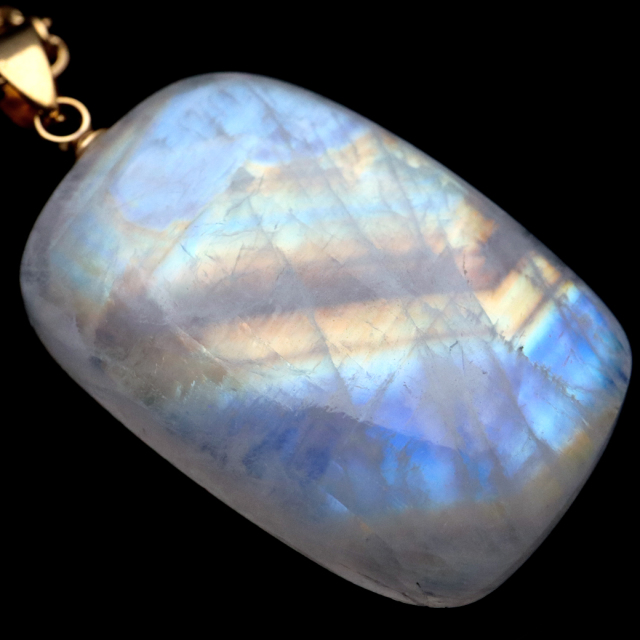 ムーンストーン ネックレス 6月 誕生石 天然石 レインボー ムーンストーン ペンダント 長石 moonstone 1点物